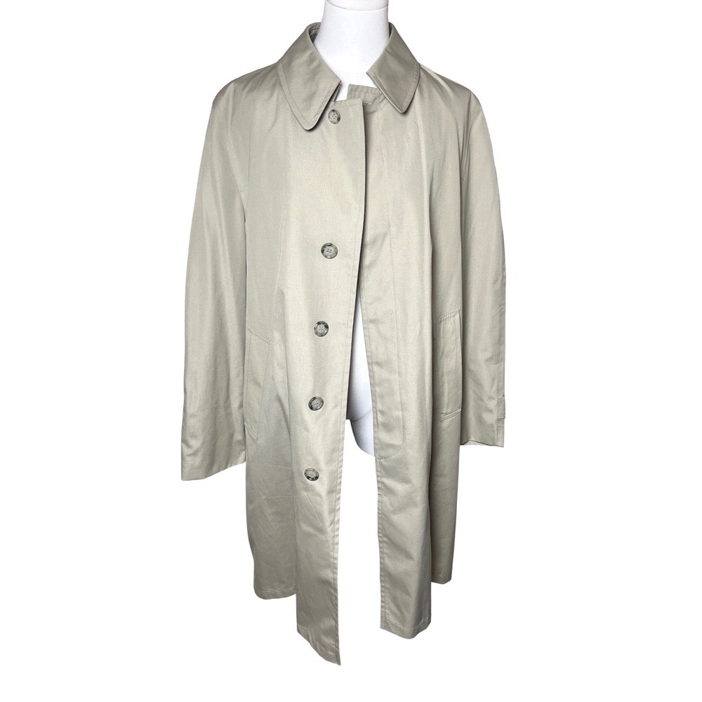 Khaki Trench Coat Removable Pile Liner The Men's Store 38R Vintage